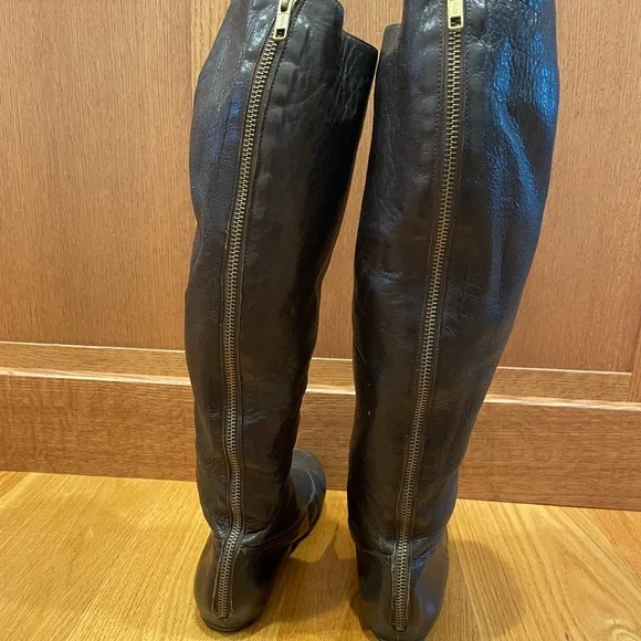 Lanvin Brown Leather Boots 7.5 - Picture 4 of 9